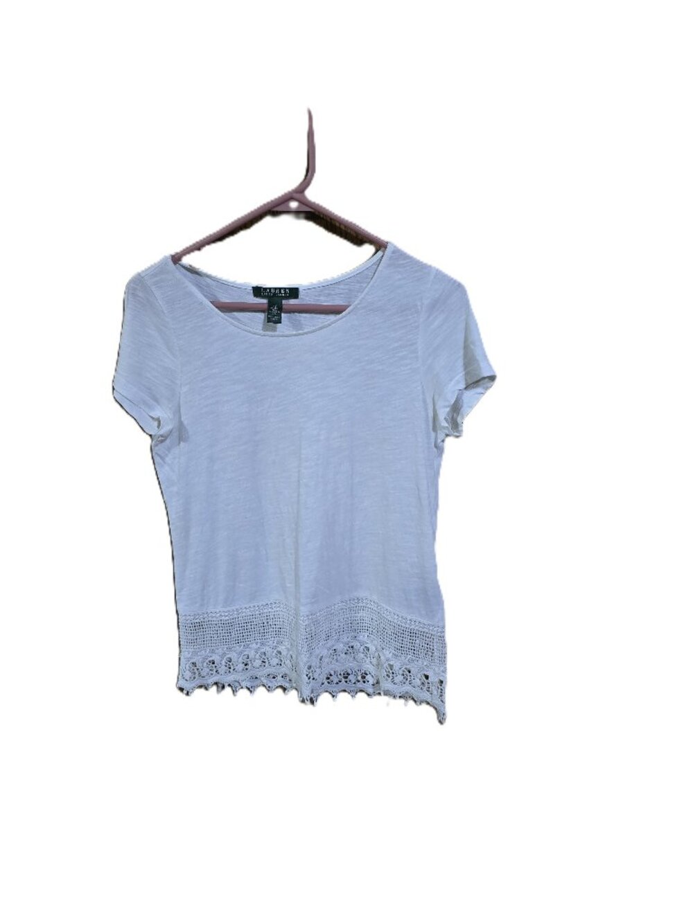 Lauren Ralph Lauren Ivory Top With Crotched Hem Boho